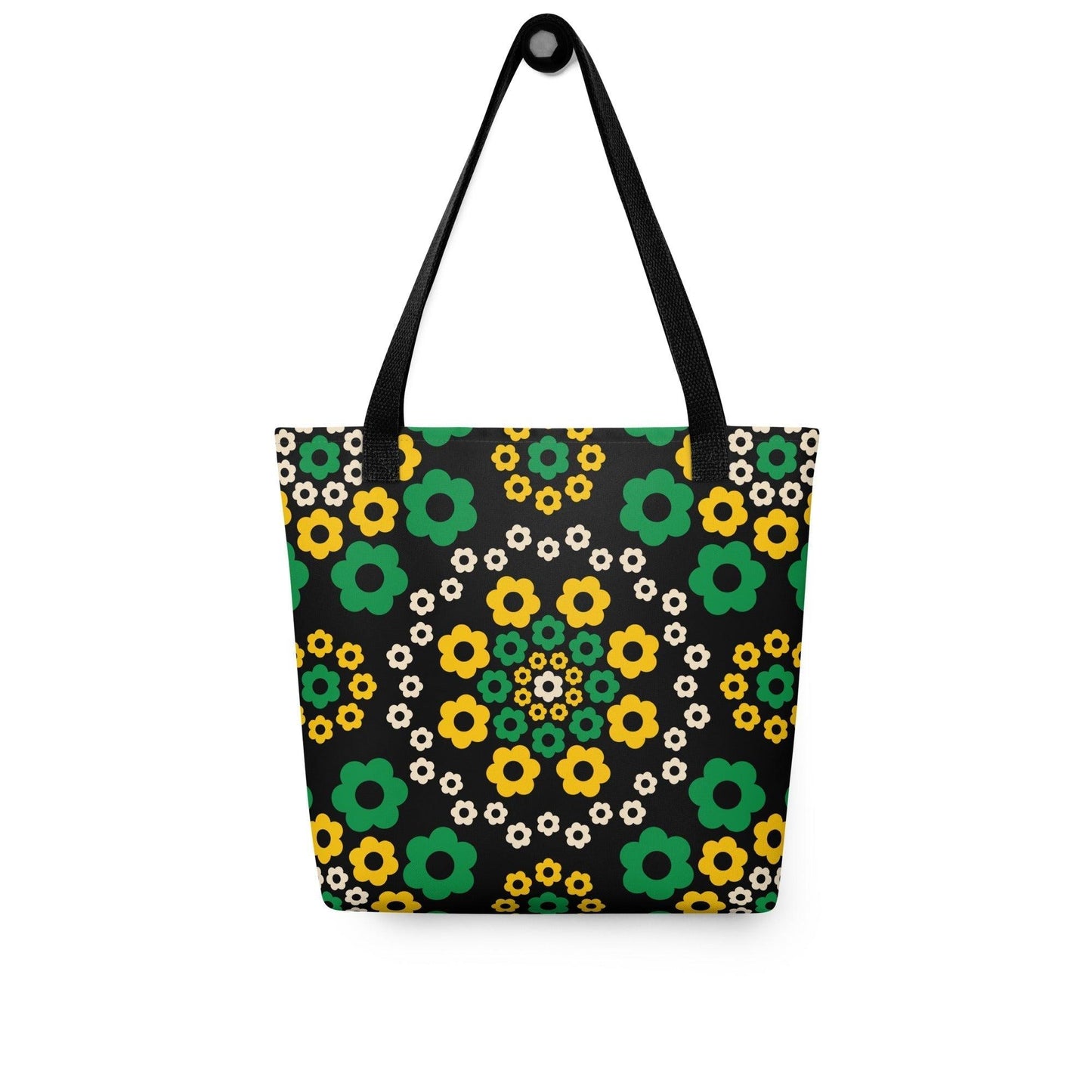 Tote bag - YESTERDAY yellow green - Graphic retro floral print Default Title