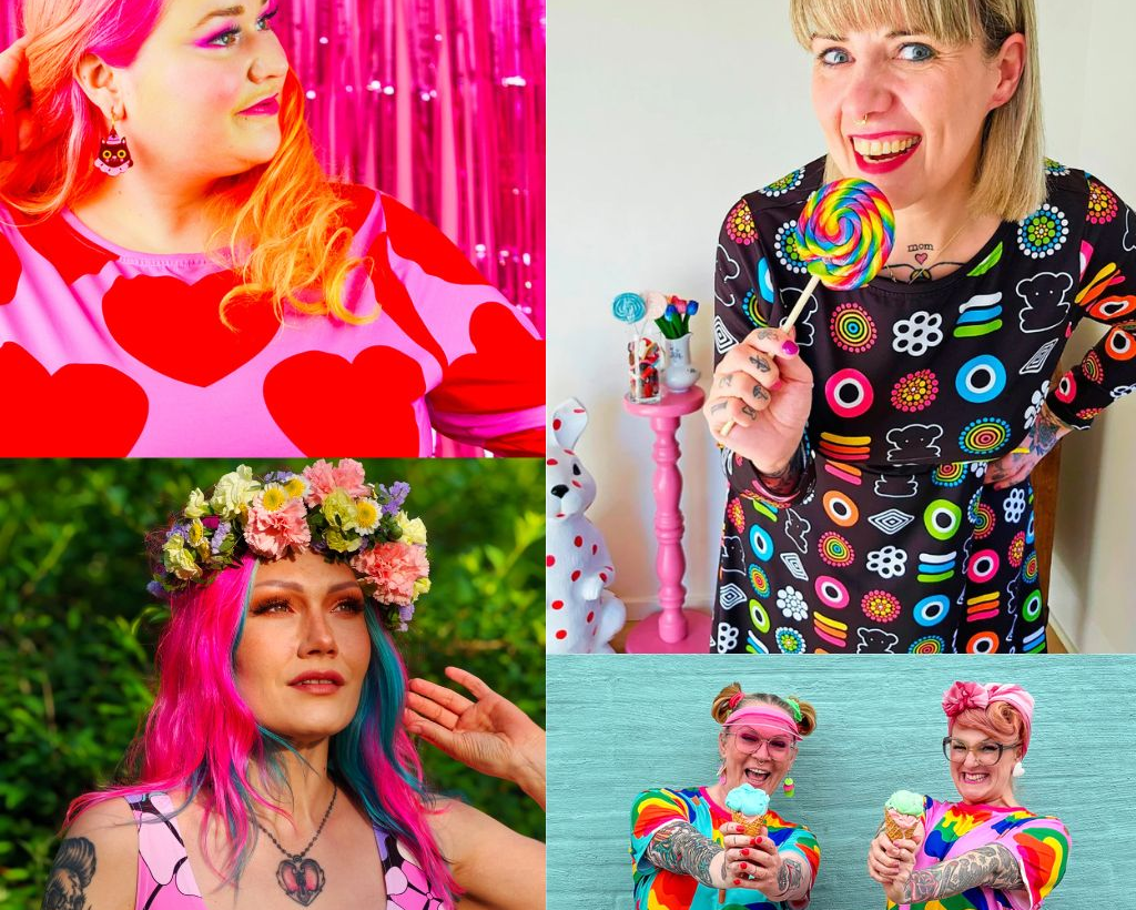 A photo collage of colorful products by SHALMIAK.