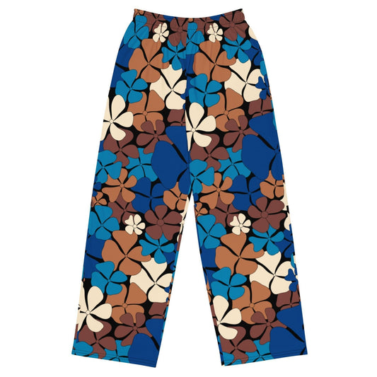 ADELIE blue brown - Unisex wide-leg pants - SHALMIAK