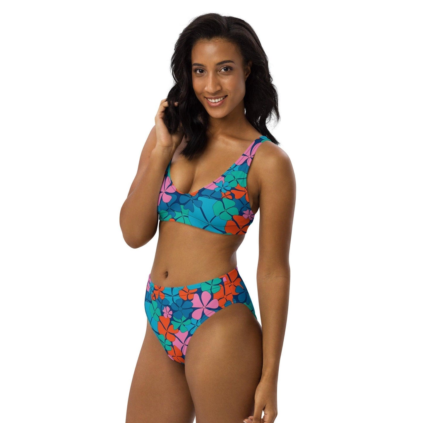 ADELIE orange blue - Bikinis made of recycled material - SHALMIAK