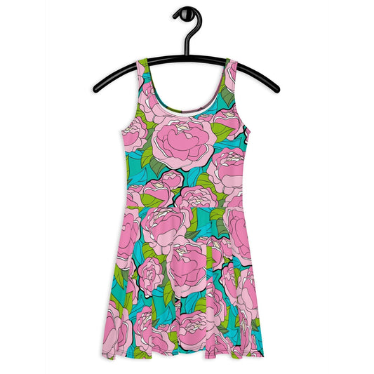 BE MY ONLY pink turquoise - Skater Dress - SHALMIAK