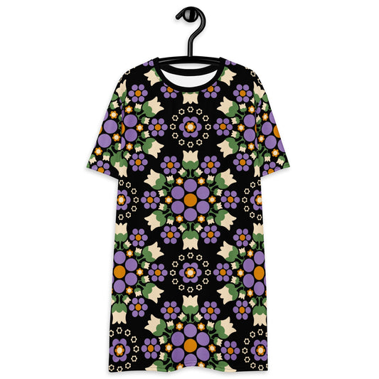 BERRY DANCE purple black - T-shirt dress - SHALMIAK