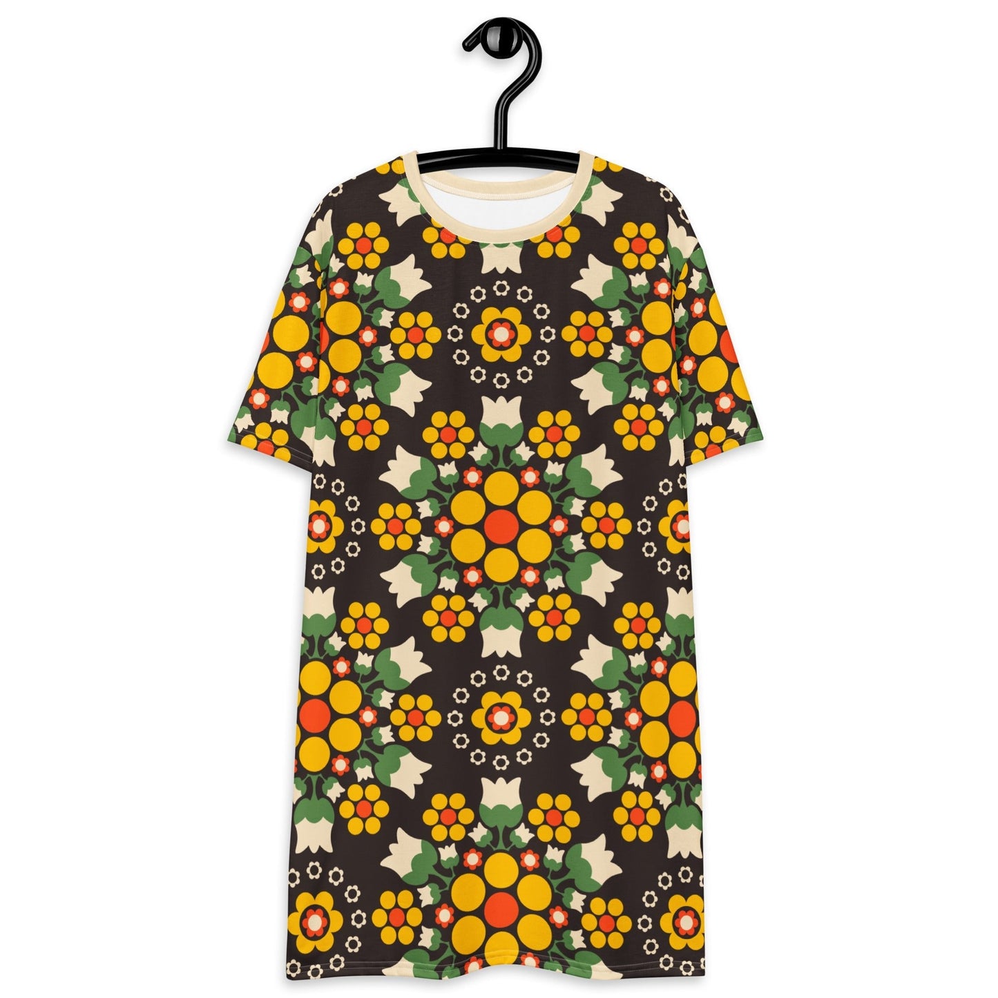 BERRY DANCE yellow brown - T-shirt dress - SHALMIAK