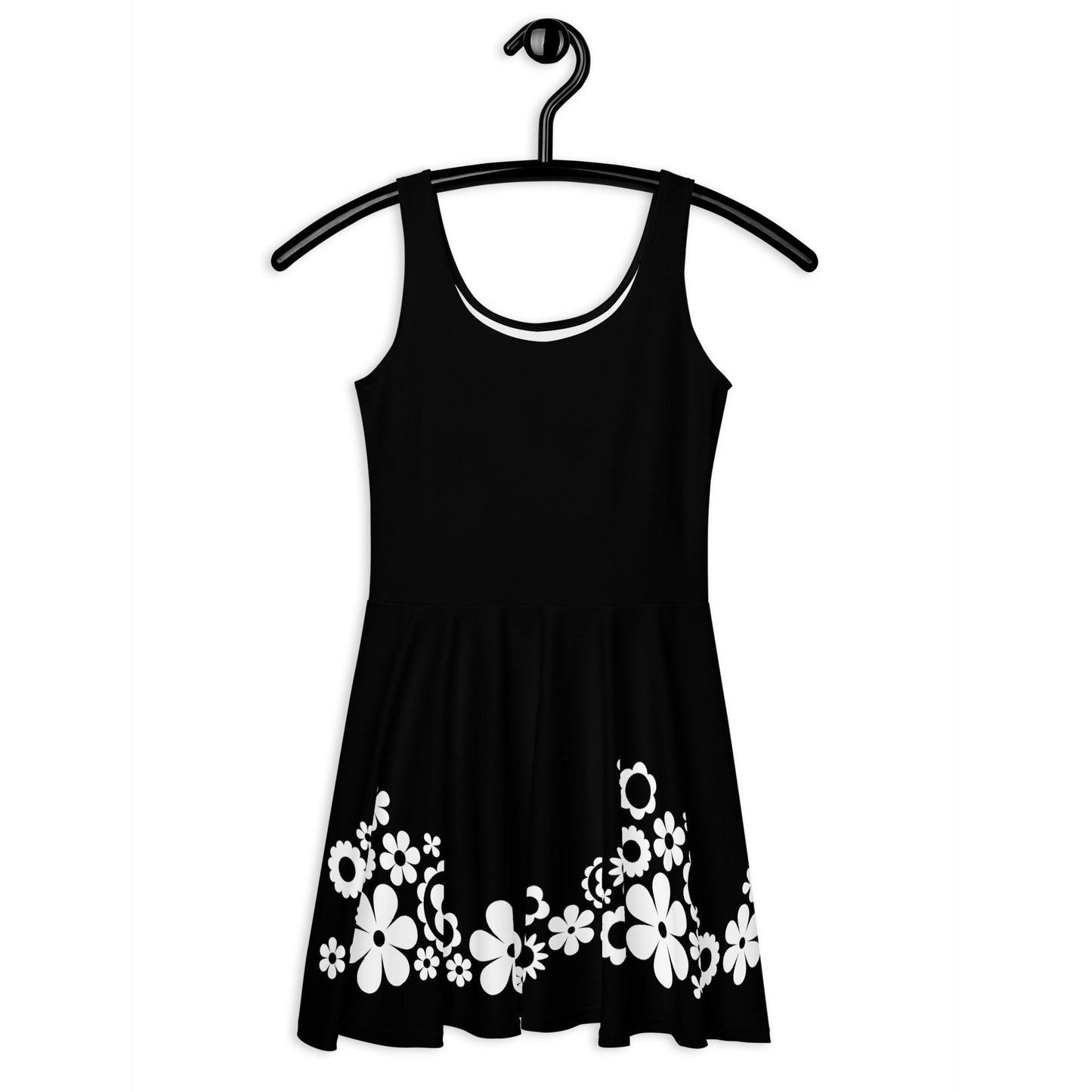 BLACK with BLOOMPOP bw - Skater Dress - SHALMIAK