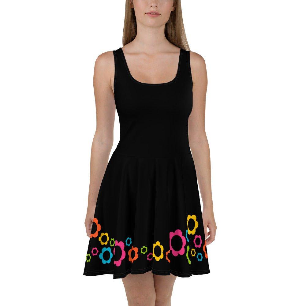 BLACK with ELLIE colour - Skater Dress - SHALMIAK