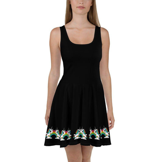 BLACK with UNIQUE - Skater Dress - SHALMIAK