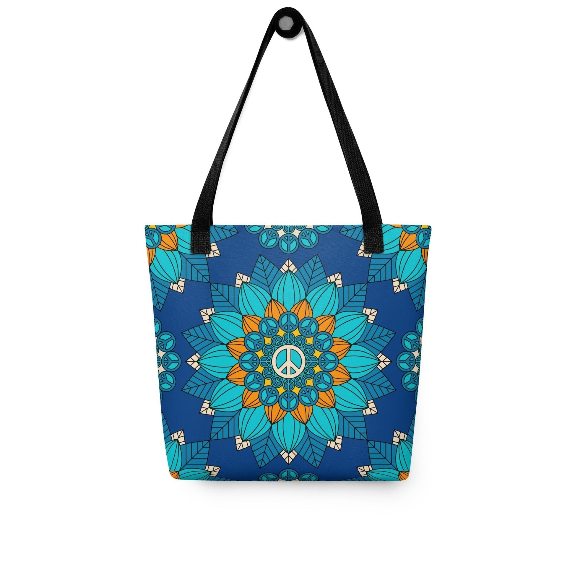 BLOOM WITH PEACE orange blue - Tote bag - SHALMIAK