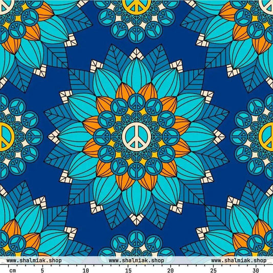 BLOOM WITH PEACE orange blue - SHALMIAK