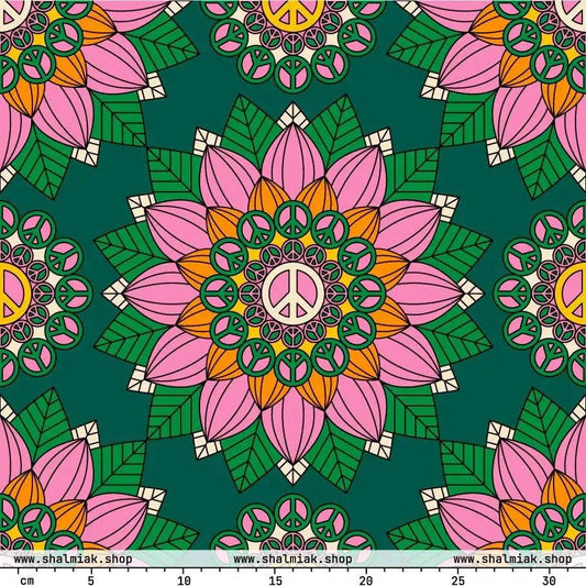 BLOOM WITH PEACE pink green - SHALMIAK