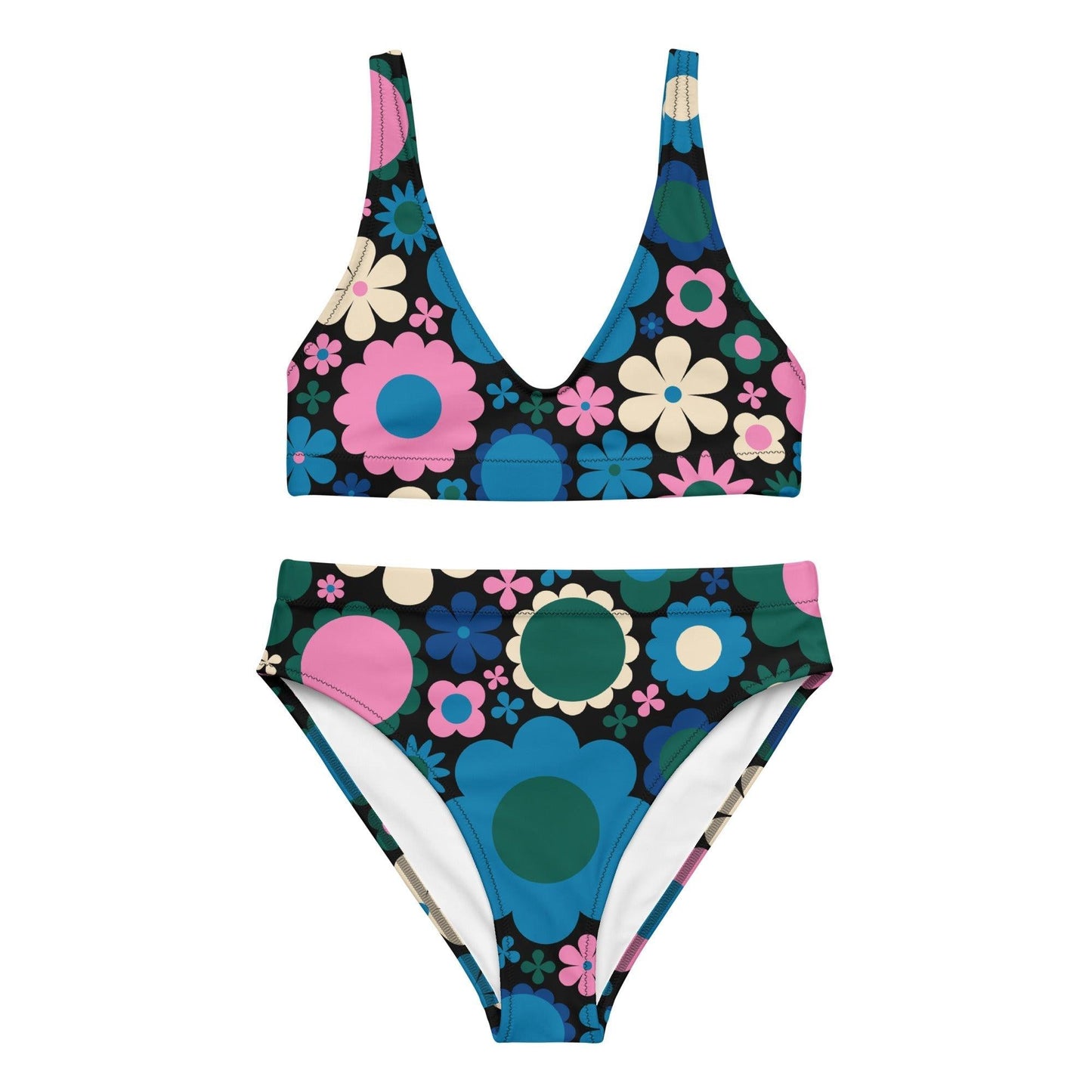 BLOOMPOP blue pink - Bikinis made of recycled material - SHALMIAK