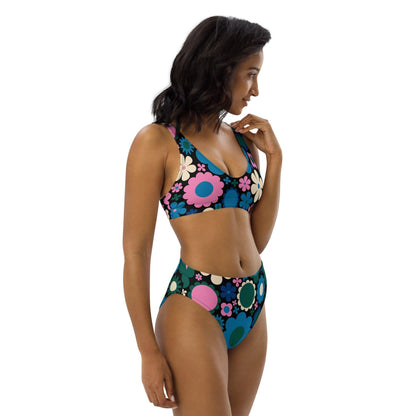 BLOOMPOP blue pink - Bikinis made of recycled material - SHALMIAK