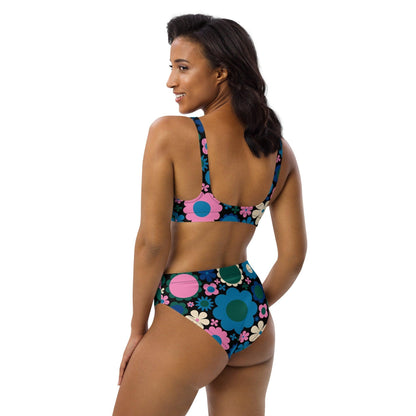 BLOOMPOP blue pink - Bikinis made of recycled material - SHALMIAK