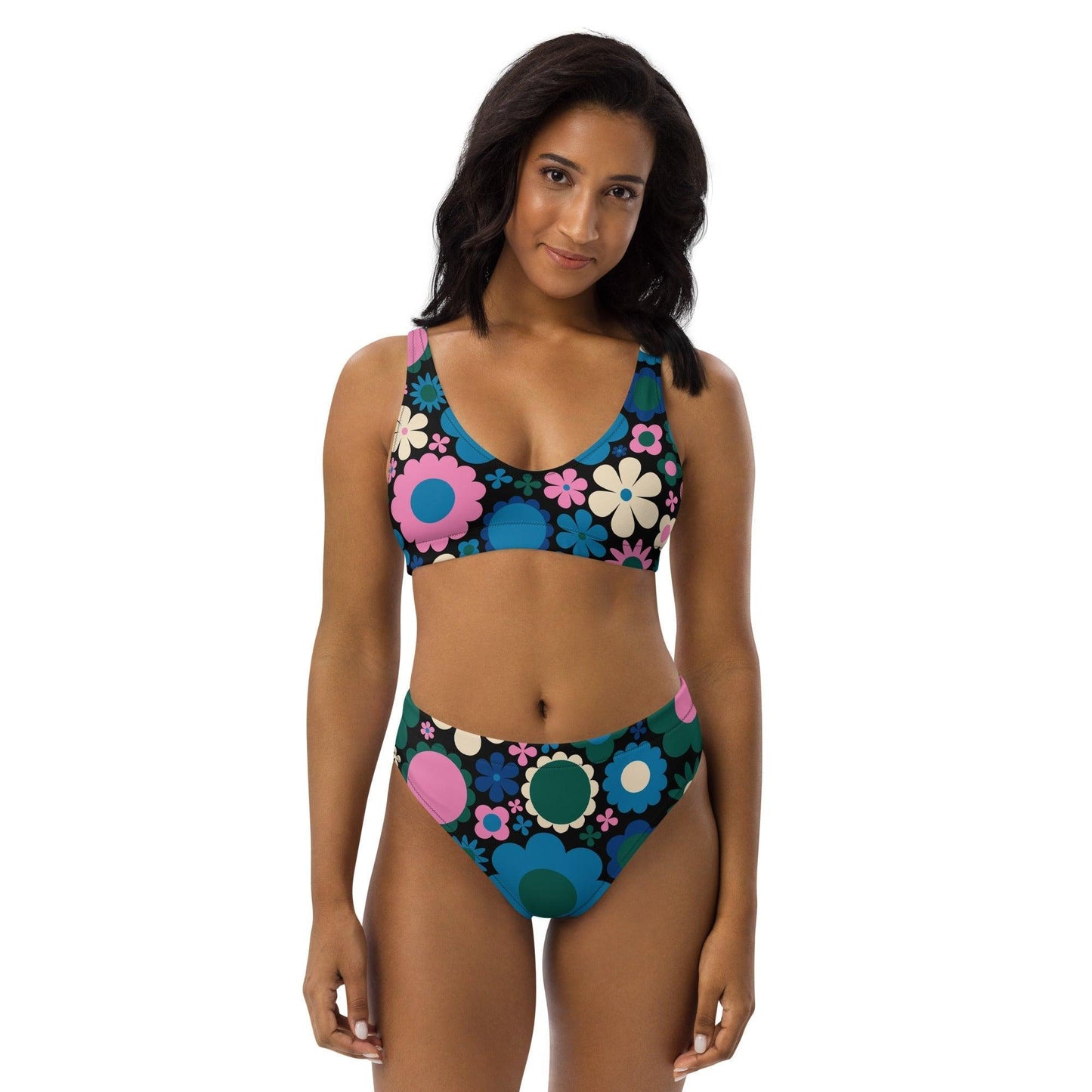 BLOOMPOP blue pink - Bikinis made of recycled material - SHALMIAK