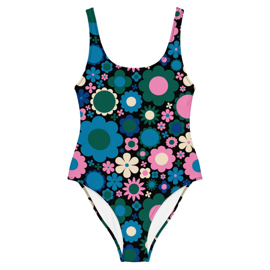 BLOOMPOP blue pink - One-Piece Swimsuit - SHALMIAK