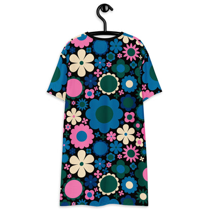 BLOOMPOP blue pink - T-shirt dress - SHALMIAK