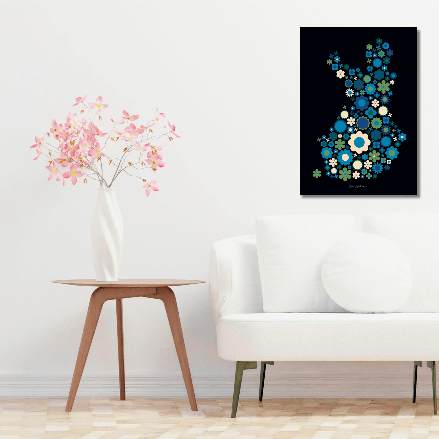 DIGITAL WALL ART - BLOOMPOP blue green - SHALMIAK