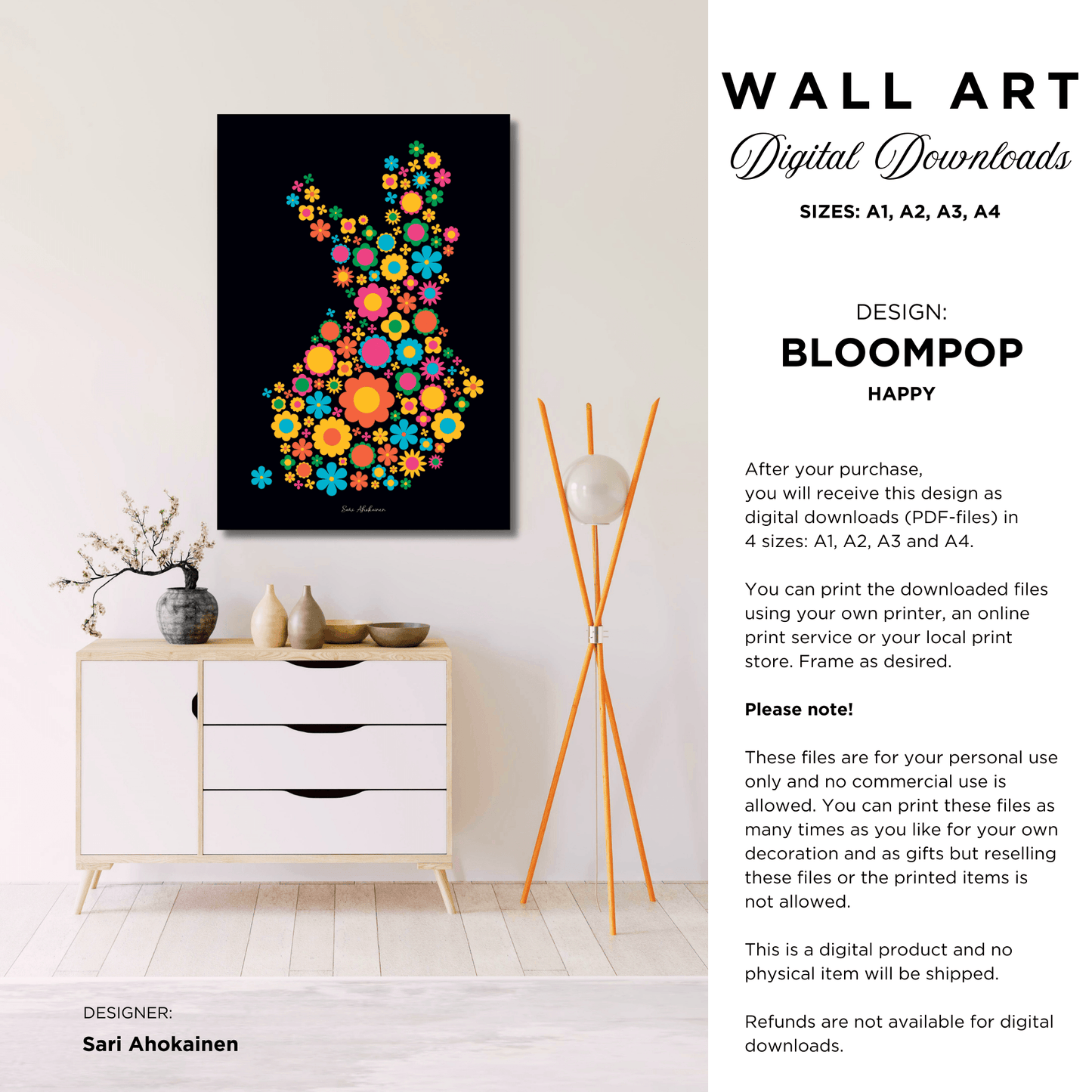 DIGITAL WALL ART - BLOOMPOP happy - SHALMIAK