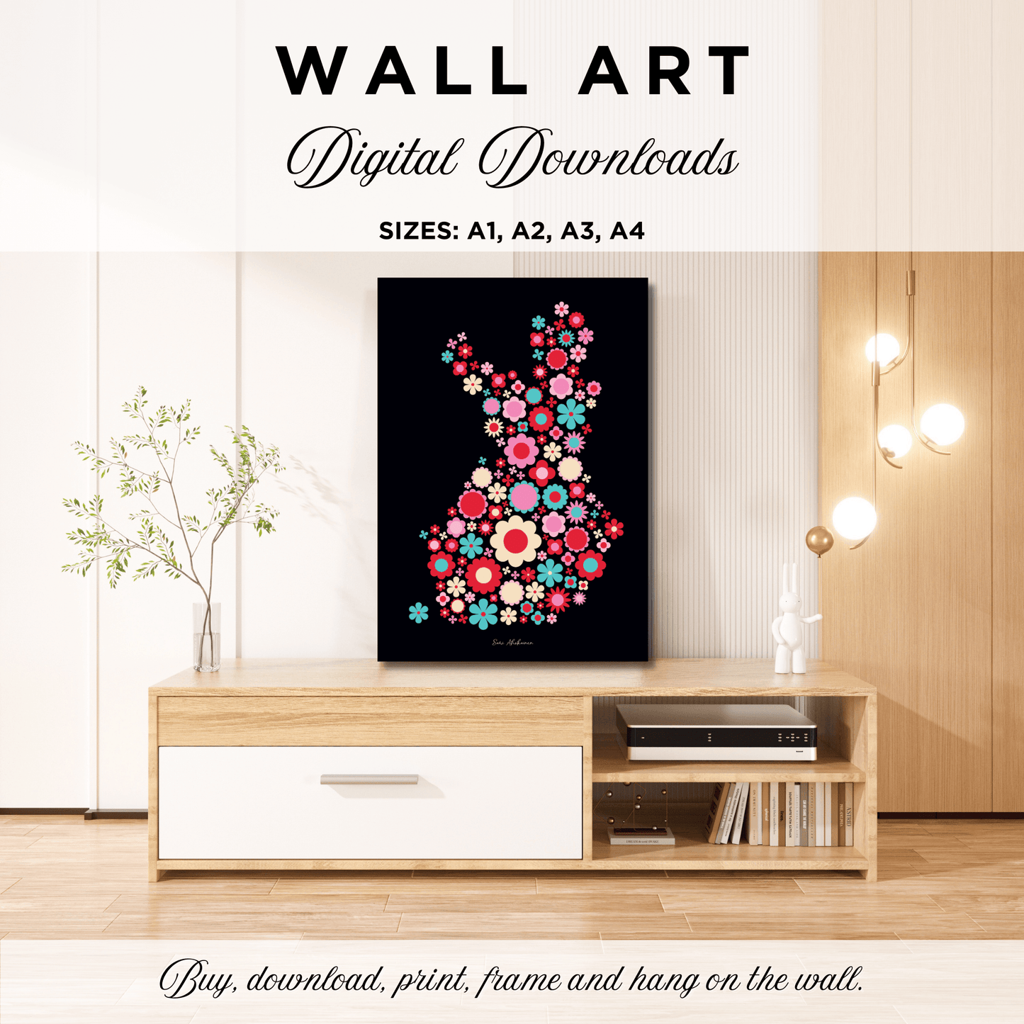 DIGITAL WALL ART - BLOOMPOP red - SHALMIAK