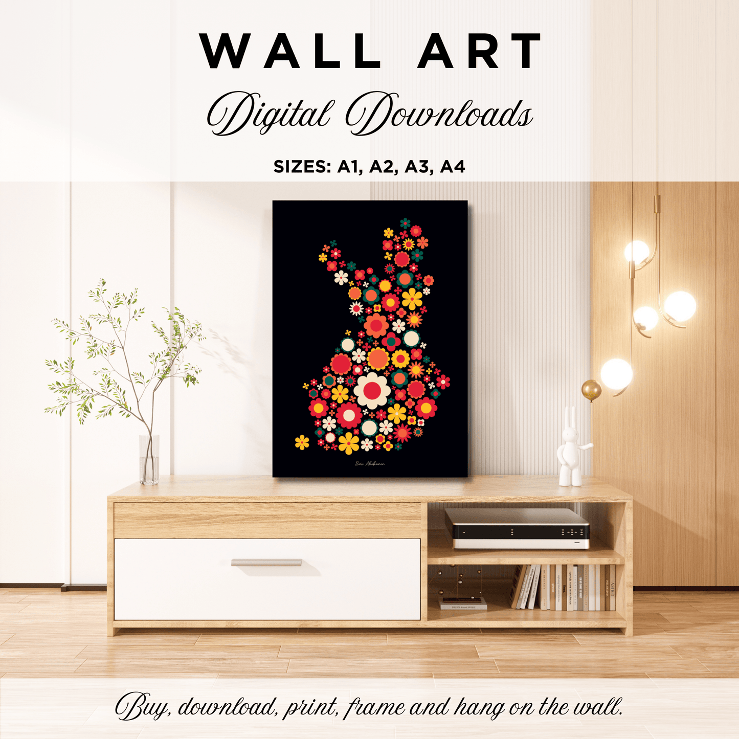 DIGITAL WALL ART - BLOOMPOP retro - SHALMIAK