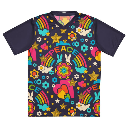 BUNNY PEACE darkblue - Recycled unisex sports jersey - SHALMIAK