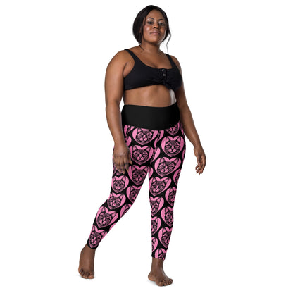 CAT BREED LEGGINGS with pockets - BENGAL - HERTTAHOUND - pink - SHALMIAK