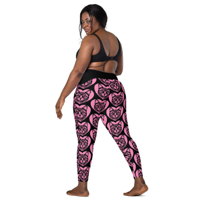 CAT BREED LEGGINGS with pockets - BENGAL - HERTTAHOUND - pink - SHALMIAK