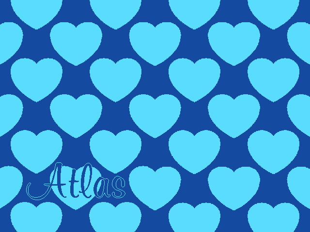 Personalized knitted blanket with hearts Blue - Horizontal
