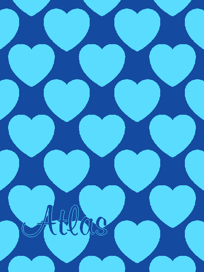 Personalized knitted blanket with hearts Blue - Vertical