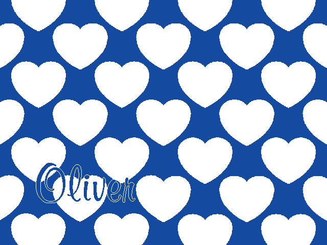 Personalized knitted blanket with hearts Blue White - Horizontal