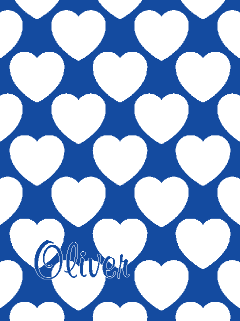 Personalized knitted blanket with hearts Blue White - Vertical