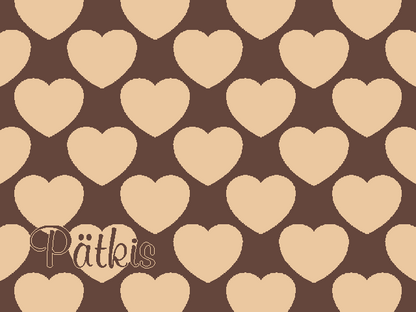 Personalized knitted blanket with hearts Brown - Horizontal