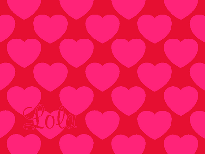 Personalized knitted blanket with hearts Hot Pink - Horizontal