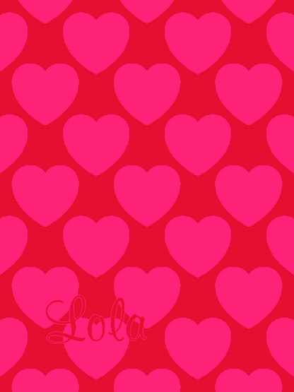 Personalized knitted blanket with hearts Hot pink - Vertical