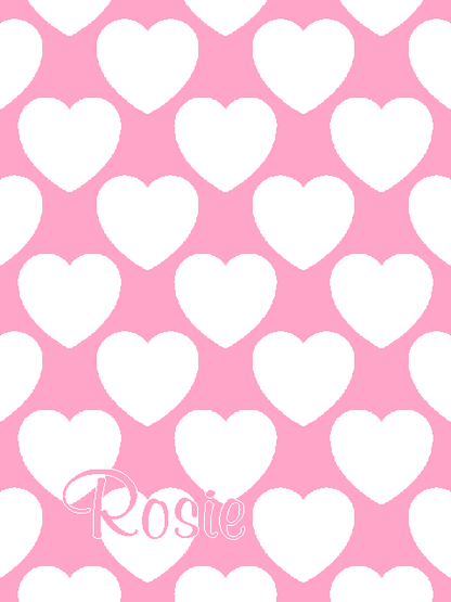 Personalized knitted blanket with hearts Light pink - Vertical