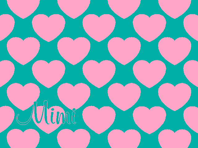 Personalized knitted blanket with hearts Pink Mint - Horizontal