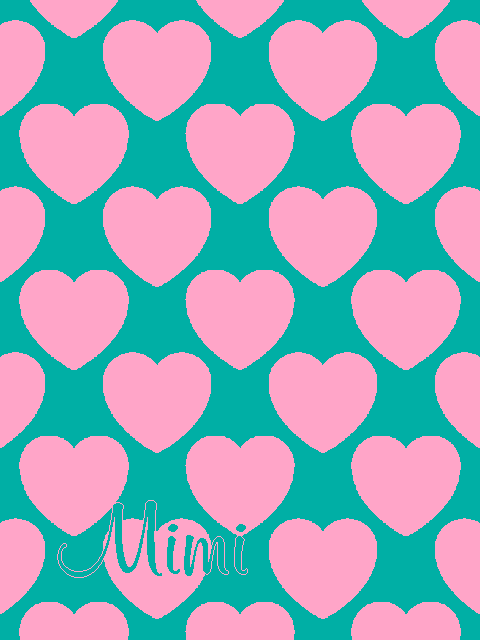 Personalized knitted blanket with hearts Pink Mint - Vertical