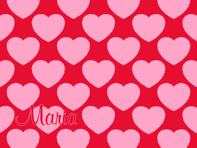 Personalized knitted blanket with hearts Pink Red - Horizontal