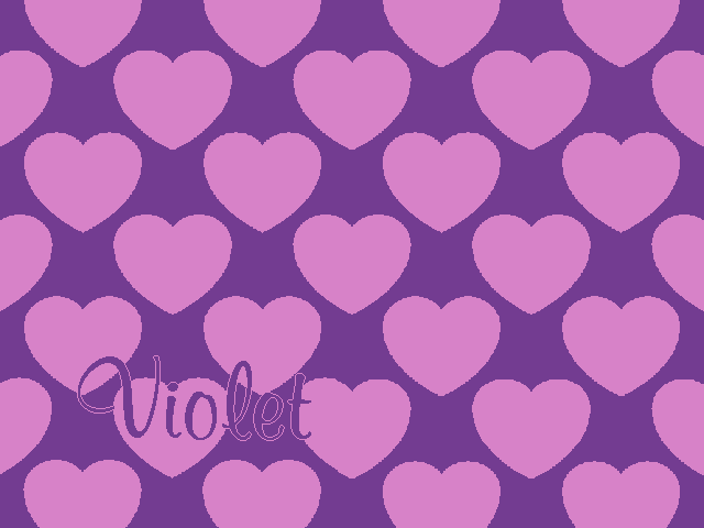Personalized knitted blanket with hearts Purple - Horizontal