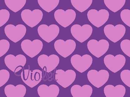 Personalized knitted blanket with hearts Purple - Horizontal