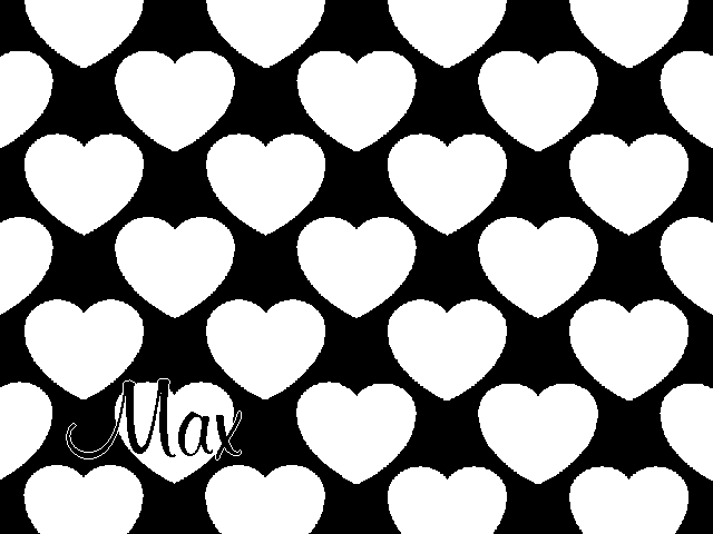Personalized knitted blanket with hearts White Black - Horizontal