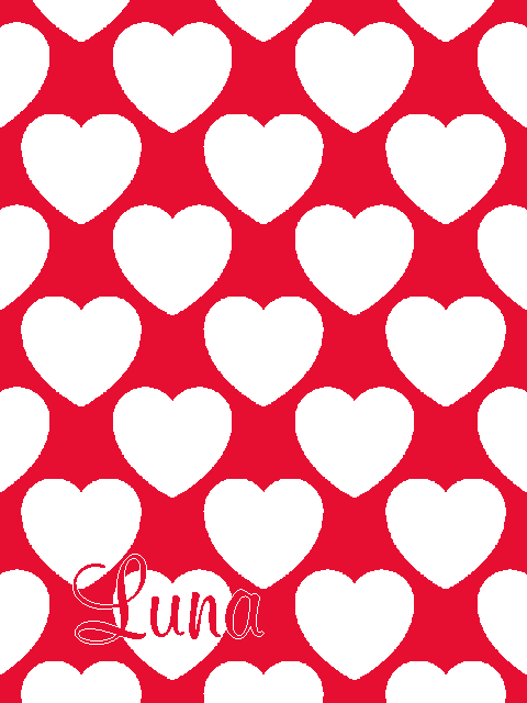 Personalized knitted blanket with hearts White Red - Vertical