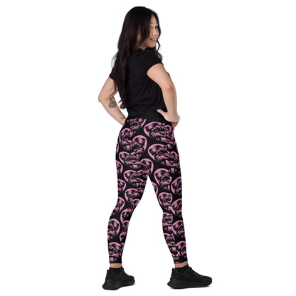 DOG BREED LEGGINGS with pockets - AFFENPINSCHER - HERTTAHOUND - pink - SHALMIAK