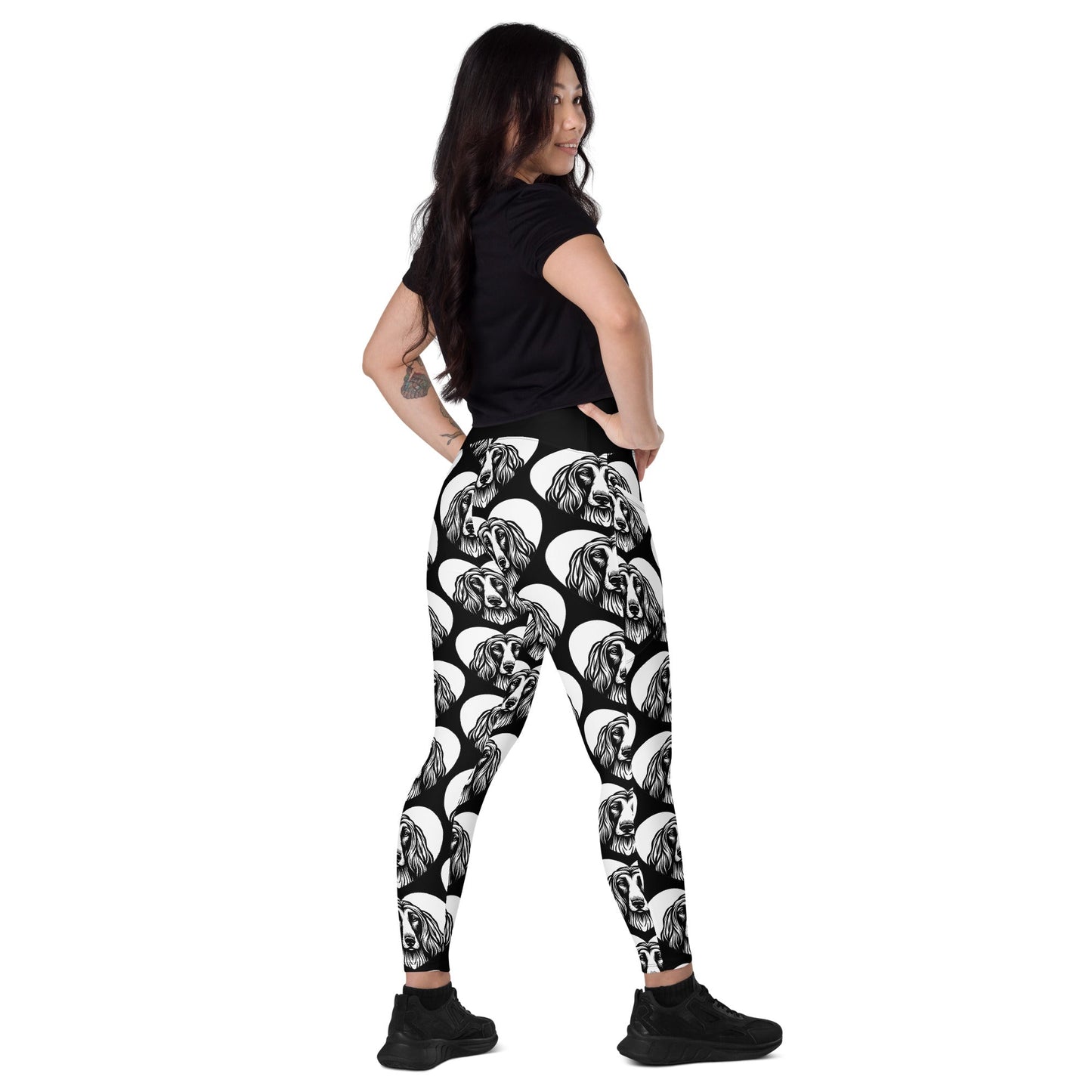 DOG BREED LEGGINGS with pockets - AFGHAN HOUND - HERTTAHOUND - SHALMIAK