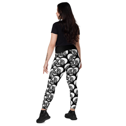 DOG BREED LEGGINGS with pockets - AFGHAN HOUND - HERTTAHOUND - SHALMIAK