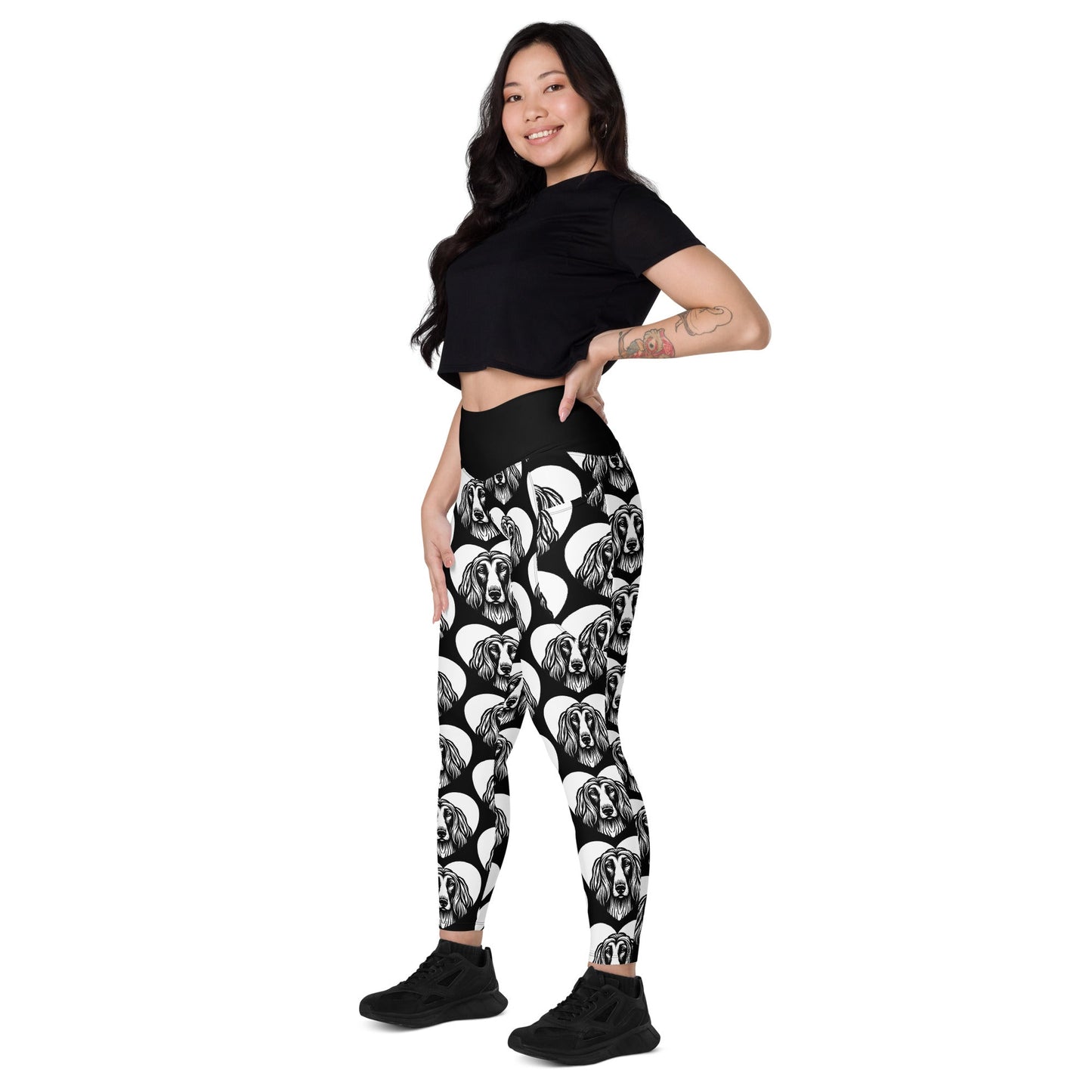 DOG BREED LEGGINGS with pockets - AFGHAN HOUND - HERTTAHOUND - SHALMIAK