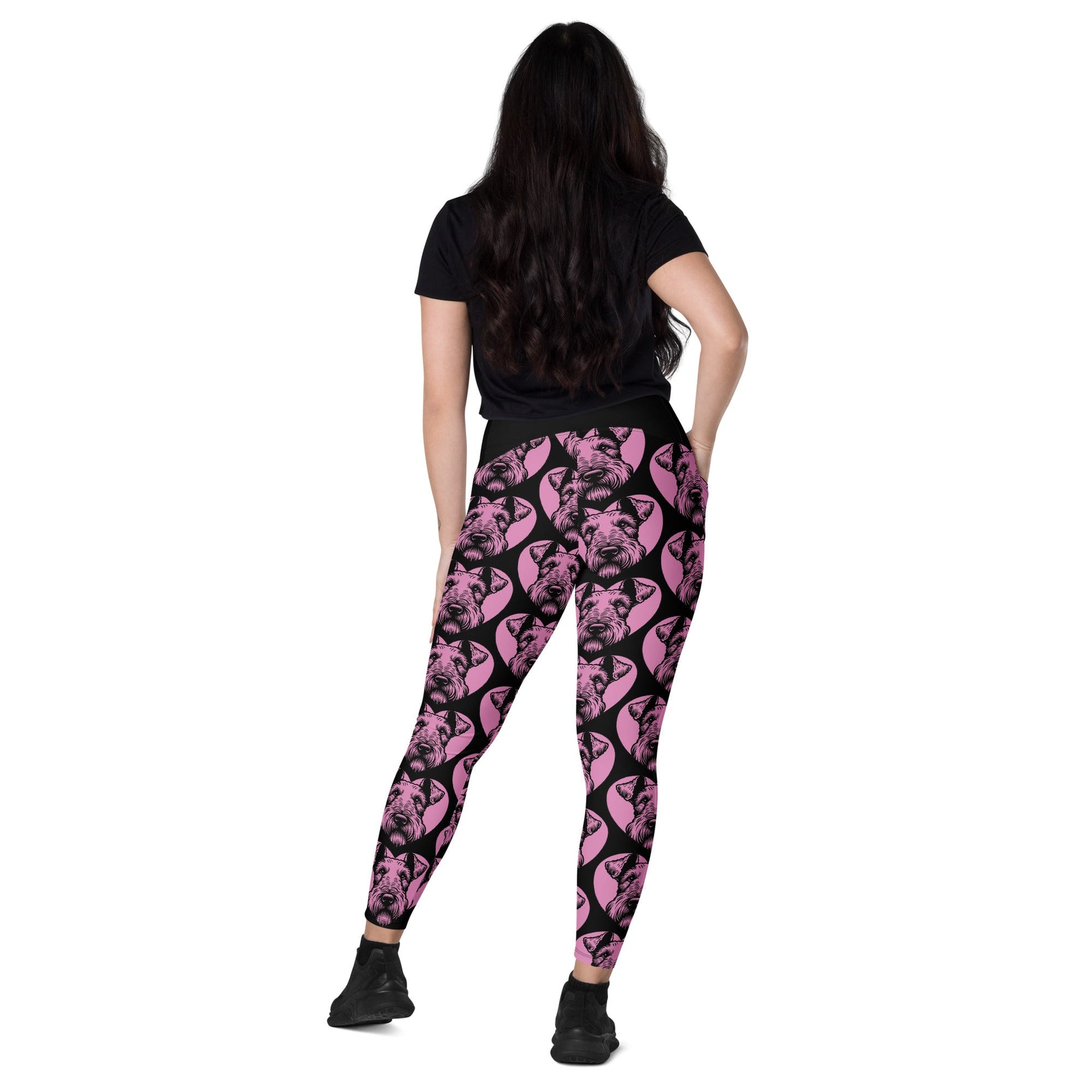 DOG BREED LEGGINGS with pockets - AIREDALE TERRIER - HERTTAHOUND - pink - SHALMIAK