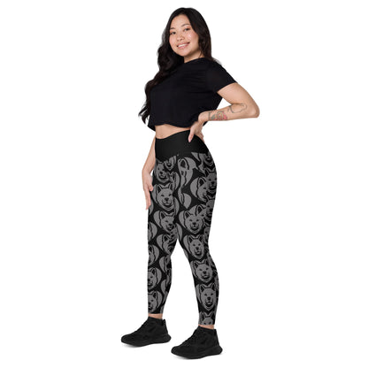 DOG BREED LEGGINGS with pockets - AKITA - HERTTAHOUND - grey - SHALMIAK