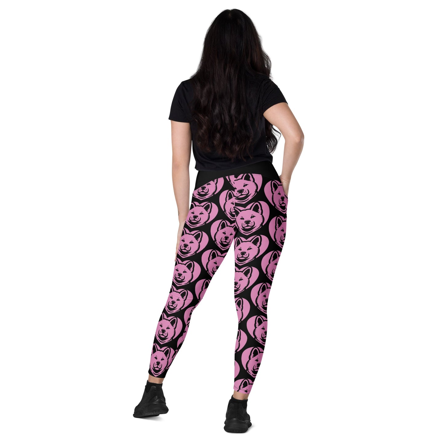 DOG BREED LEGGINGS with pockets - AKITA - HERTTAHOUND - pink - SHALMIAK