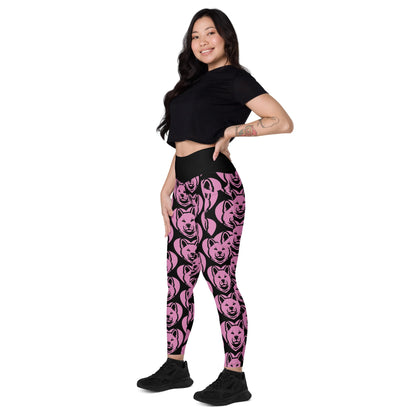 DOG BREED LEGGINGS with pockets - AKITA - HERTTAHOUND - pink - SHALMIAK