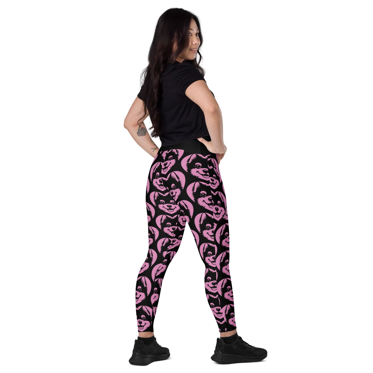 DOG BREED LEGGINGS with pockets - ALASKAN KLEE KAI - HERTTAHOUND - pink - SHALMIAK